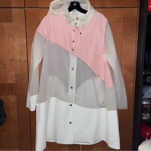 Stutterheim Two Tone Raincoat Hooded Rubber Coat Jacket Medium Preowned